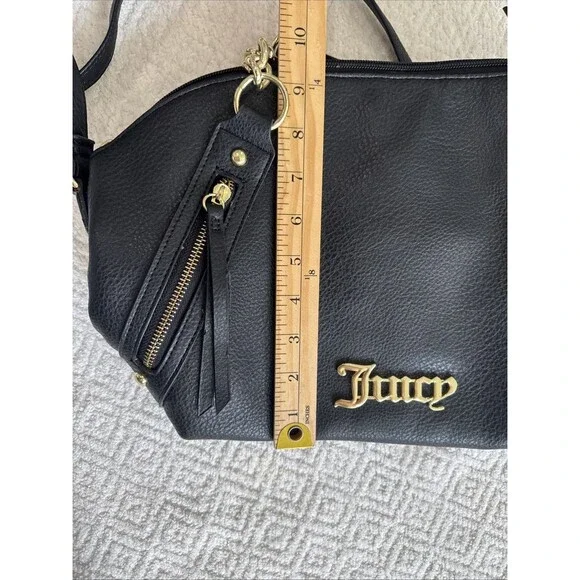 Juicy Couture Faux Leather Convertible Satchel Handbag Black (Pre-owned) - Picture 9 of 9